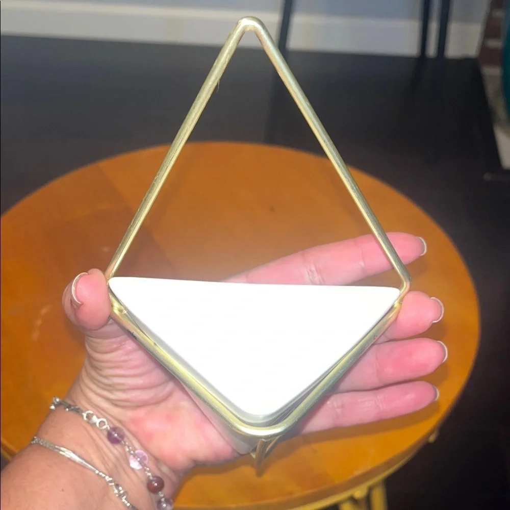 Umbra Gold and White Triangle Wall Planter - Picture 2 of 4